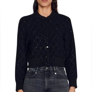 Sandro Cabaret Black Cardigan